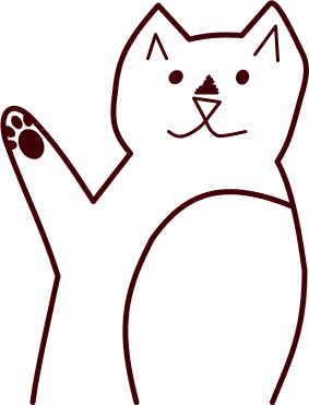 Art of a waving kitty cat